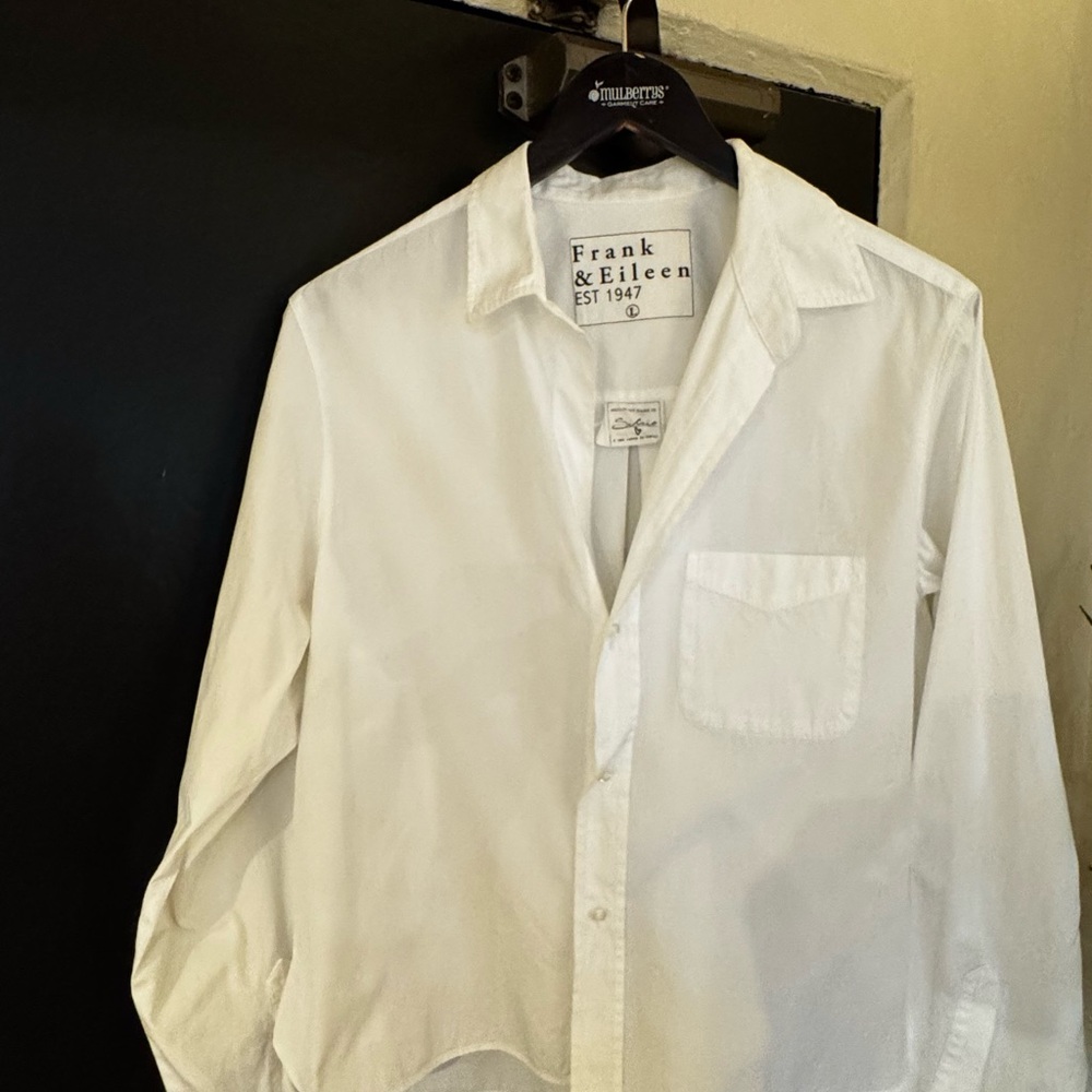 Frank & Eileen White Collared Button-Front Shirt - image 2